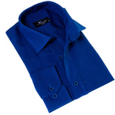 Royal Blue Luxury Men's Tailor Fit Button Up European Made Linen Shirts